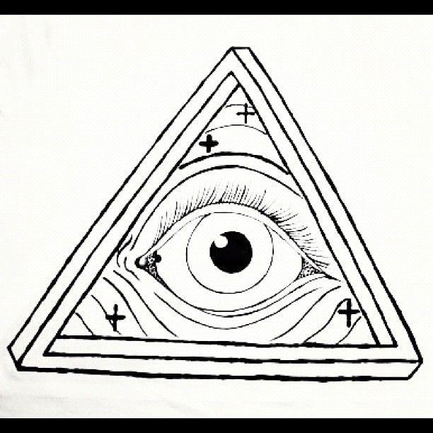 Black and White Triangle with Eye Logo - Illuminati Eye Drawing at GetDrawings.com | Free for personal use ...