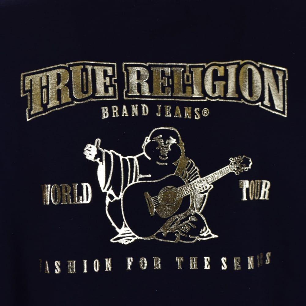 True Religon Logo - TRUE RELIGION True Religion Black/Gold Back Logo Sweatshirt - Men ...