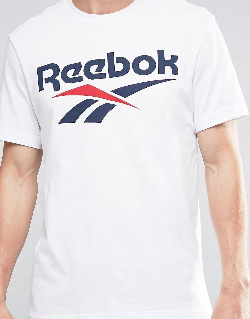 Reebok Vector Logo - Reebok Vector Large Logo T Shirt In White Az9527 In White For Men