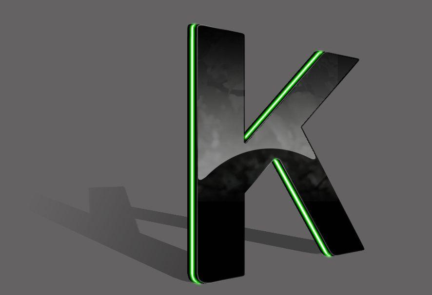 Green K Logo - K LOGO GREEN. Glossy Photohop K Logo