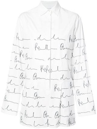 Oscar De La Renta Logo - Oscar de la Renta logo print playsuit $674 Online SS18