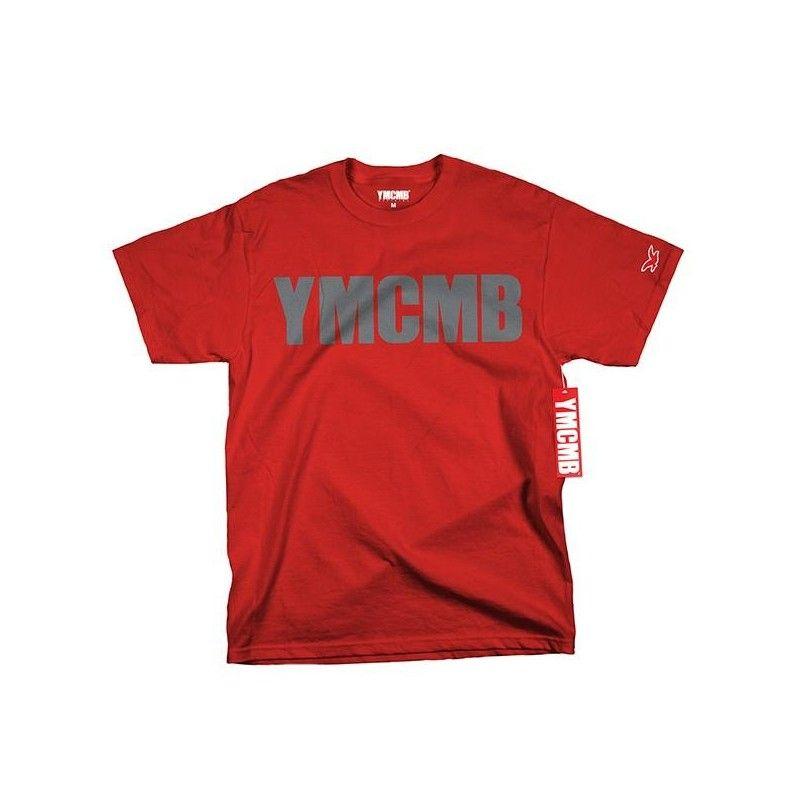 YMCMB Logo - T Shirt Rouge YMCMB Logo Gris