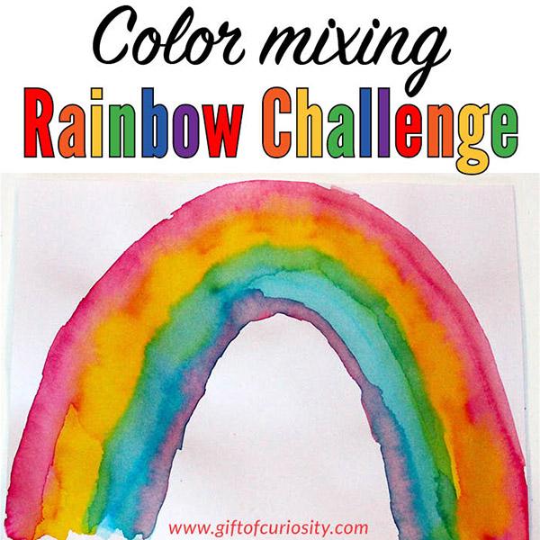 Green Rainbow Yellow Red Blue Logo - Color mixing rainbow challenge: Putting color theory into practice
