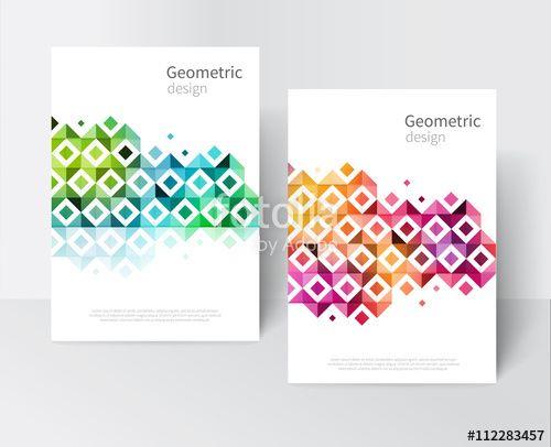 Green Rainbow Yellow Red Blue Logo - White Brochure cover template. rainbow Modern Geometric Abstract ...