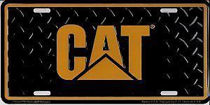 Black Caterpillar Logo - Caterpillar Logo On Black Diamond Plate License Plate 45929020272 | eBay