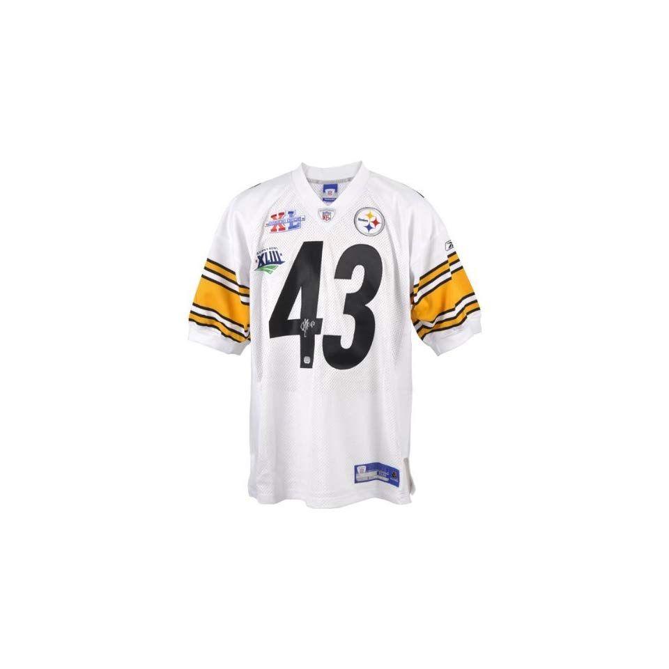 XLIII Logo - Troy Polamalu Pittsburgh Steelers Autographed Super Bowl XL