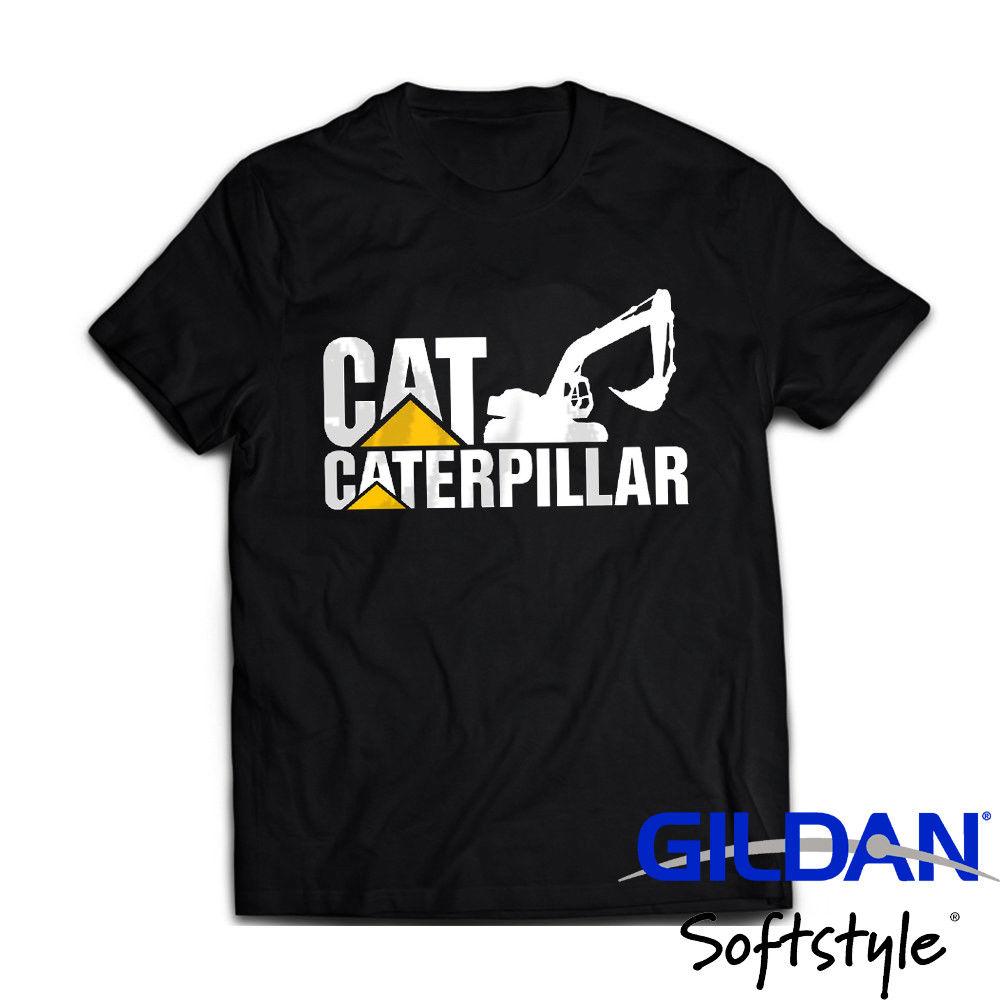 Black Caterpillar Logo - Promo Caterpillar Logo Short Sleeve Black Men'S T Shirt Novelty Tee