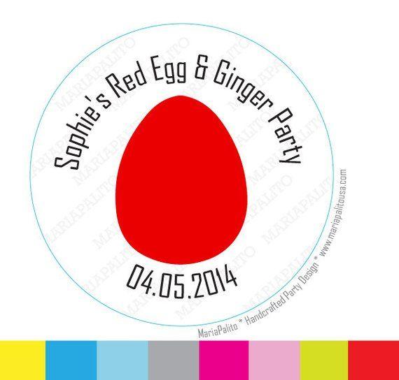 Red Egg Logo - Red Egg and Ginger Sticker Personalized stickers Custom | Etsy