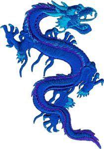 Chinese Blue Dragon Logo - Application Royal Blue Dragon Patch | WantItAll