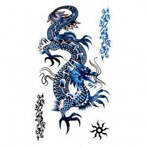 Chinese Blue Dragon Logo - chinese dragon images | Blue Chinese Dragon Tattoo - Temporary ...