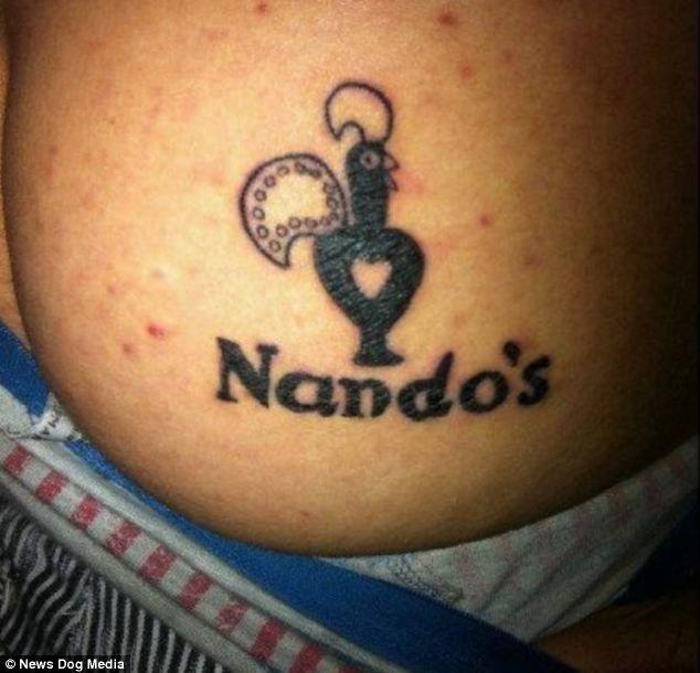 Nando's Logo - Nando's lover gets its logo tattooed on his BOTTOM | Daily Mail Online