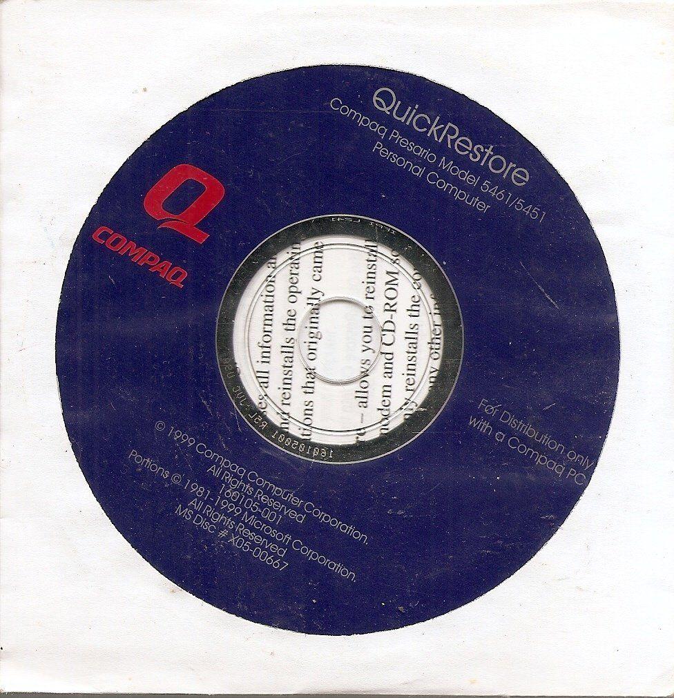 1999 Compaq Logo - Amazon.com : Compaq QuickRestore Presario Model 5461 5451 CD