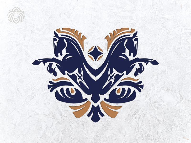 Horse Eagle Logo - Double Horse Heraldic Logo by Dmitriy Dzendo | Dribbble | Dribbble