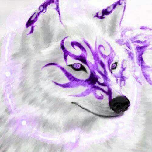 Purple and White Wolf Logo - Lavenderwolf, She-wolf, white wolf with purple eyes and light purple ...