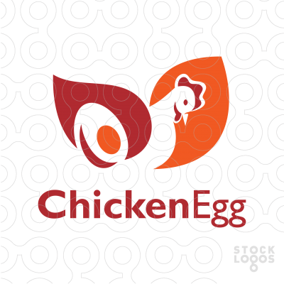 Red Egg Logo - Modern, organic and charming logo design featuring a chicken and a