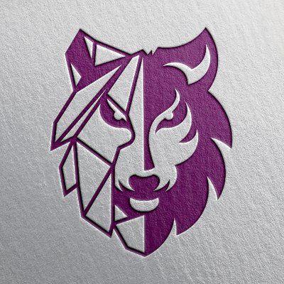 White and Purple Wolf Logo - Purple Wolf Art to try a white ink drawing
