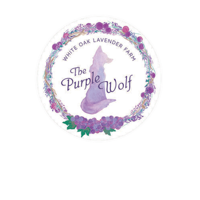 White and Purple Wolf Logo - White Oak Lavender Farm