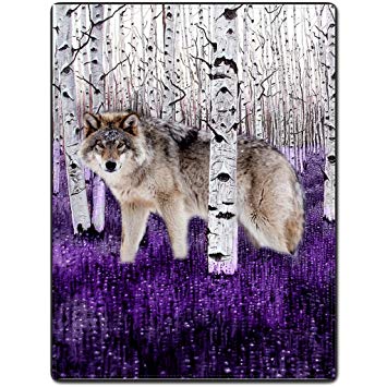 White and Purple Wolf Logo - Amazon.com: Flannel Fleece Blanket Throw Lightweight Cozy Plush ...
