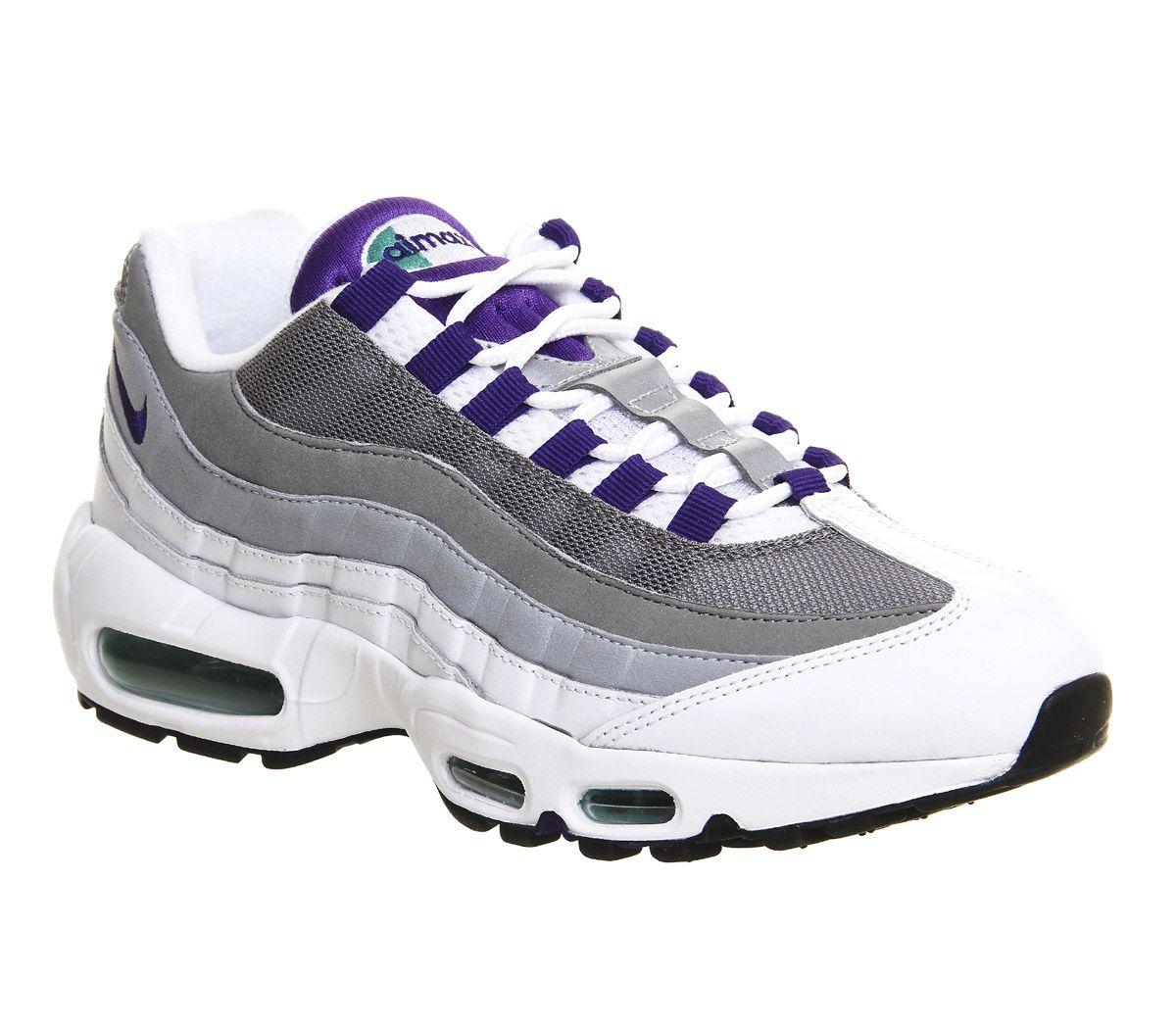 White and Purple Wolf Logo - Nike Air Max 95 White Court Purple Wolf Grey (m) - His trainers