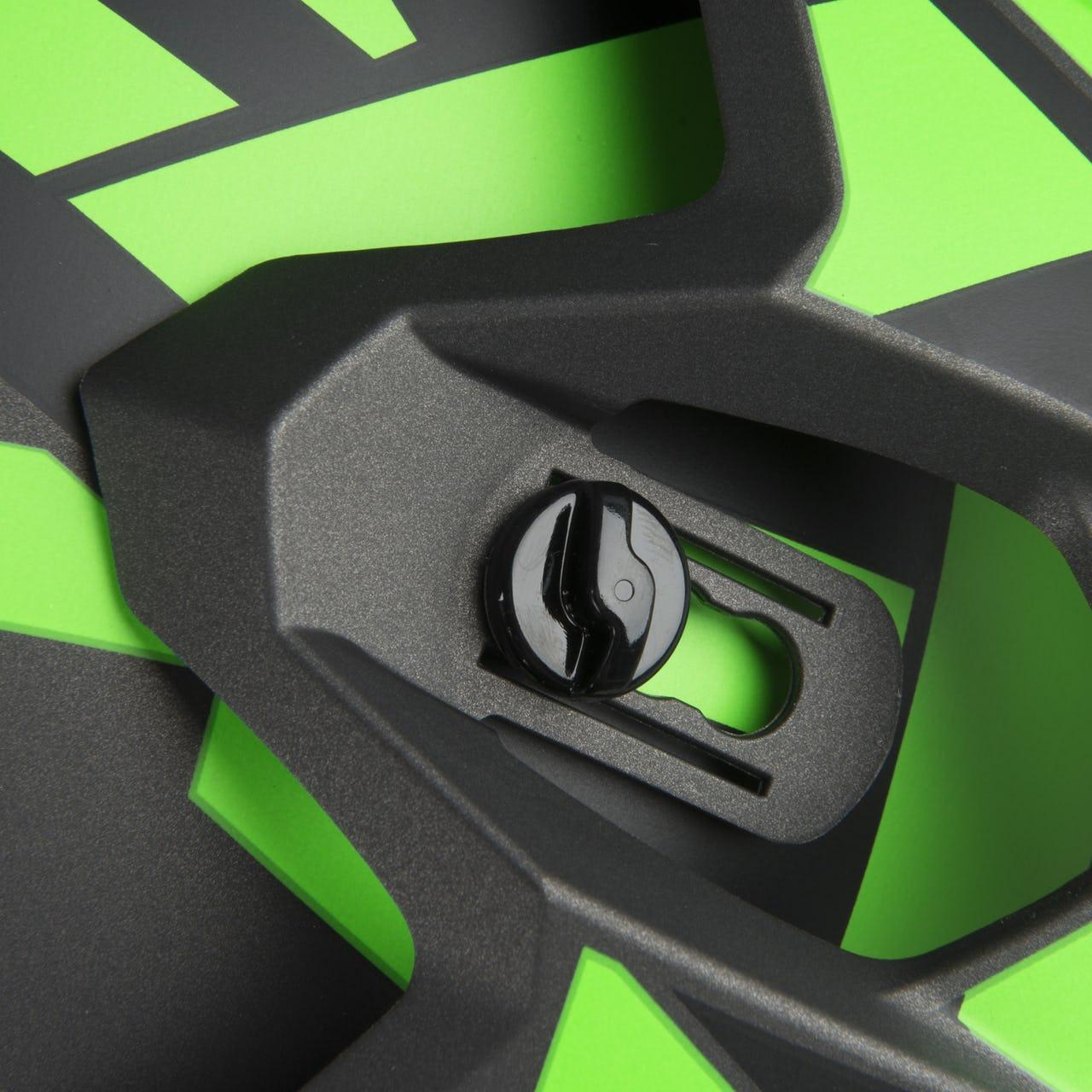 Grey and Green Q Logo - FXR Torque Helmet Core Black-Lime Green-Grey - 24mx.co.uk