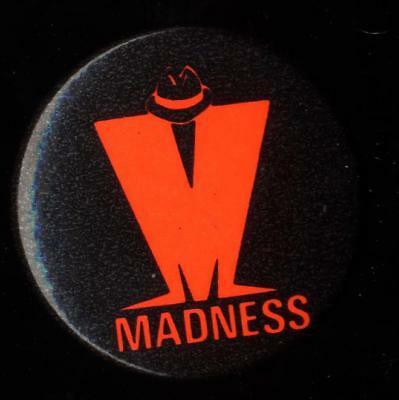 Black Orange M Logo - MADNESS M Logo On Black Background Vintage Badge