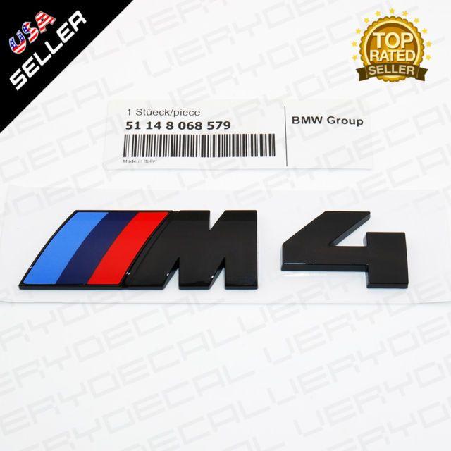 Black Orange M Logo - BMW M M4 Black Emblem Badge Logo 51148068579 Genuine OEM