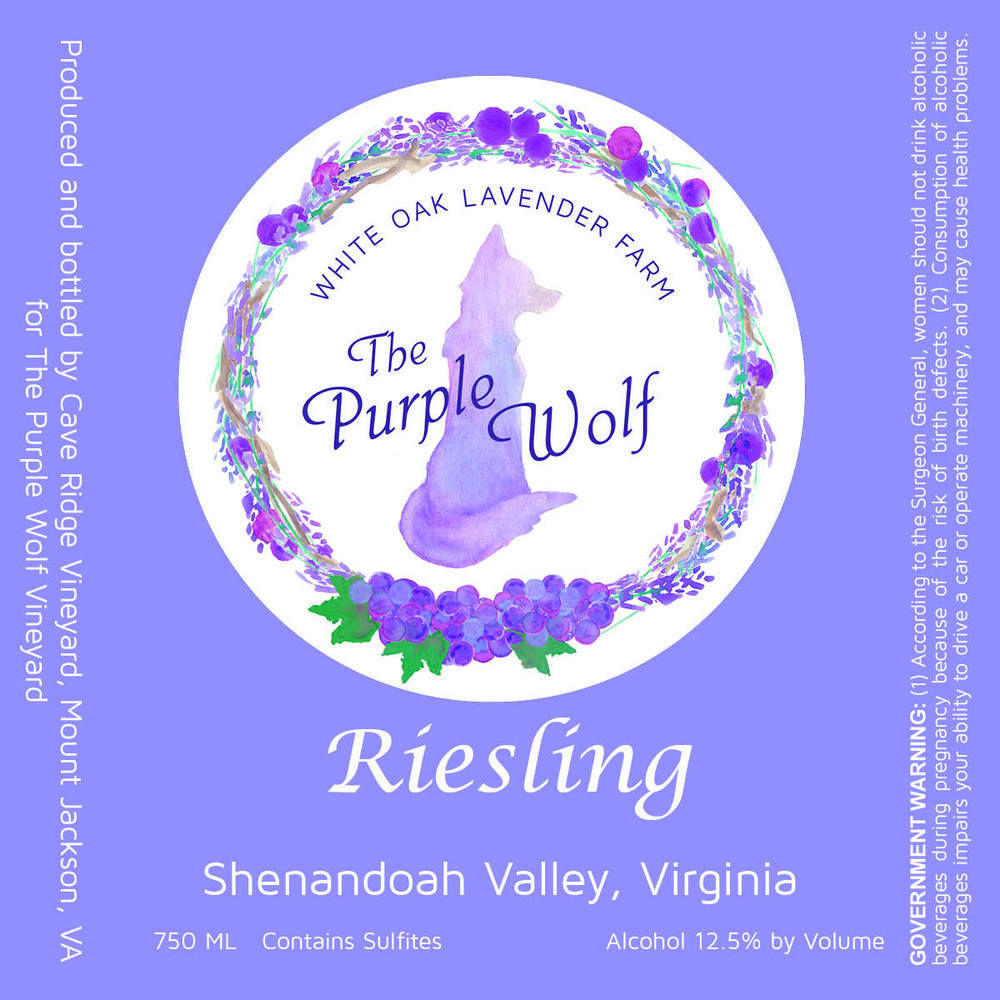 White and Purple Wolf Logo - Purple Wolf Wines — White Oak Lavender & The Purple WOLF Vineyard