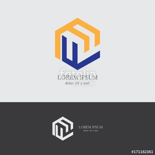 Hexagon Blue Bank Logo - hexagon letter F logo