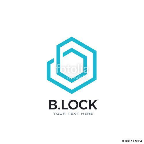 Hexagon Blue Bank Logo - B and hexagon