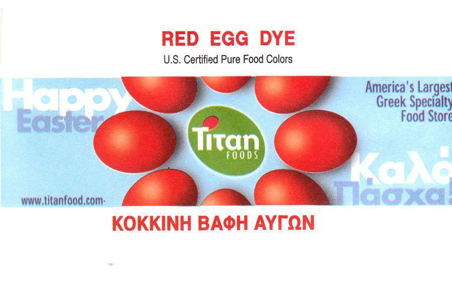 Red Egg Logo - Titan Red Egg Dye. US Certified Easter Egg Dye