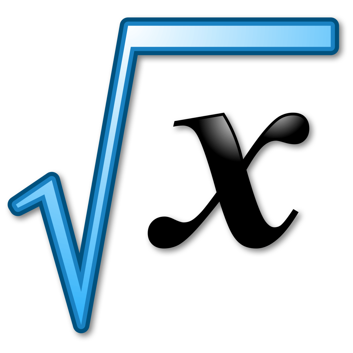 Square in a Blue P Logo - Square root