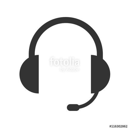 Headset Logo - Headphones icon. Headphones logo. Flat picture of the headphones ...