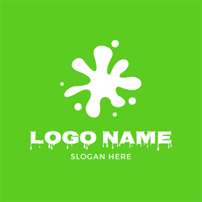 Green Flower Shape of Logo - Free Slime Logo Designs. DesignEvo Logo Maker