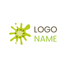 Green Flower Shape of Logo - Free kiwi Logo Designs. DesignEvo Logo Maker