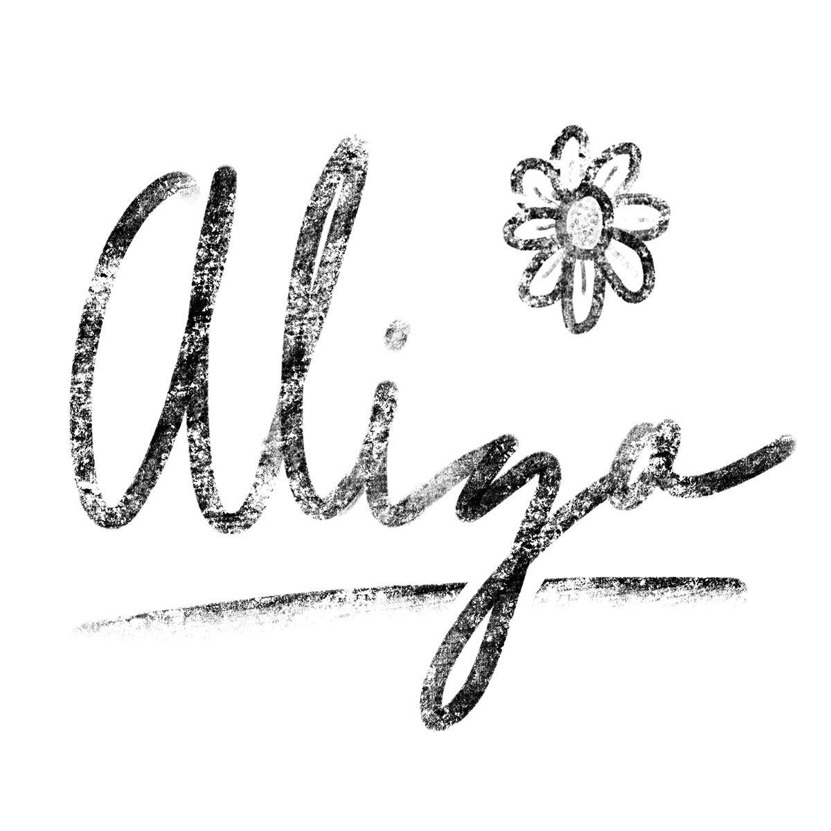 Crayon Flower Logo - Crayon Lettering Set