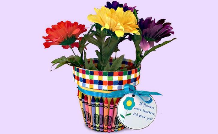 Crayon Flower Logo - Crayon Flower Pot