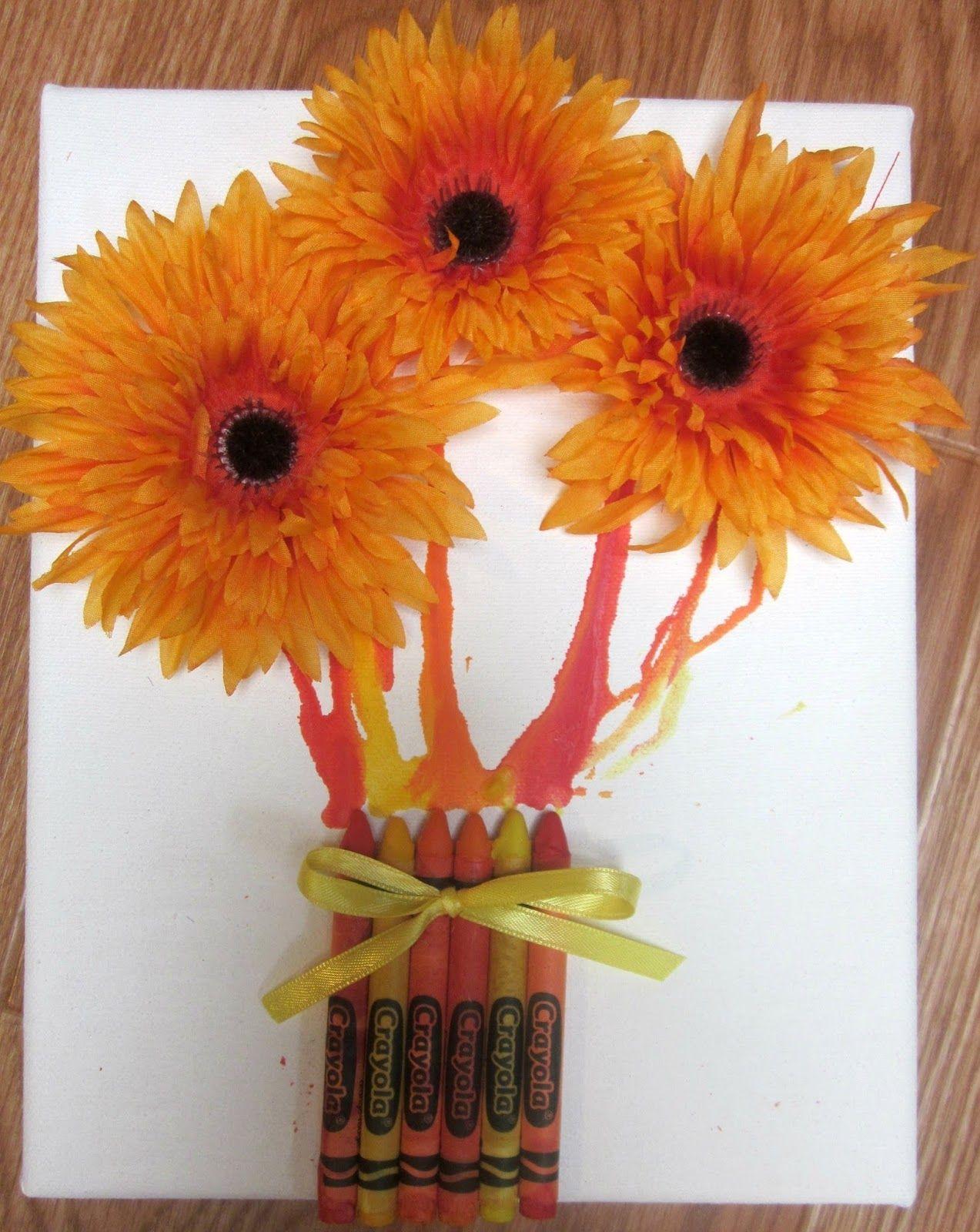 Crayon Flower Logo - Melted Crayon Flower Art