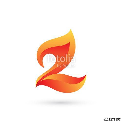 Fire Element Logo - Abstract Fire Number Two Element Logo