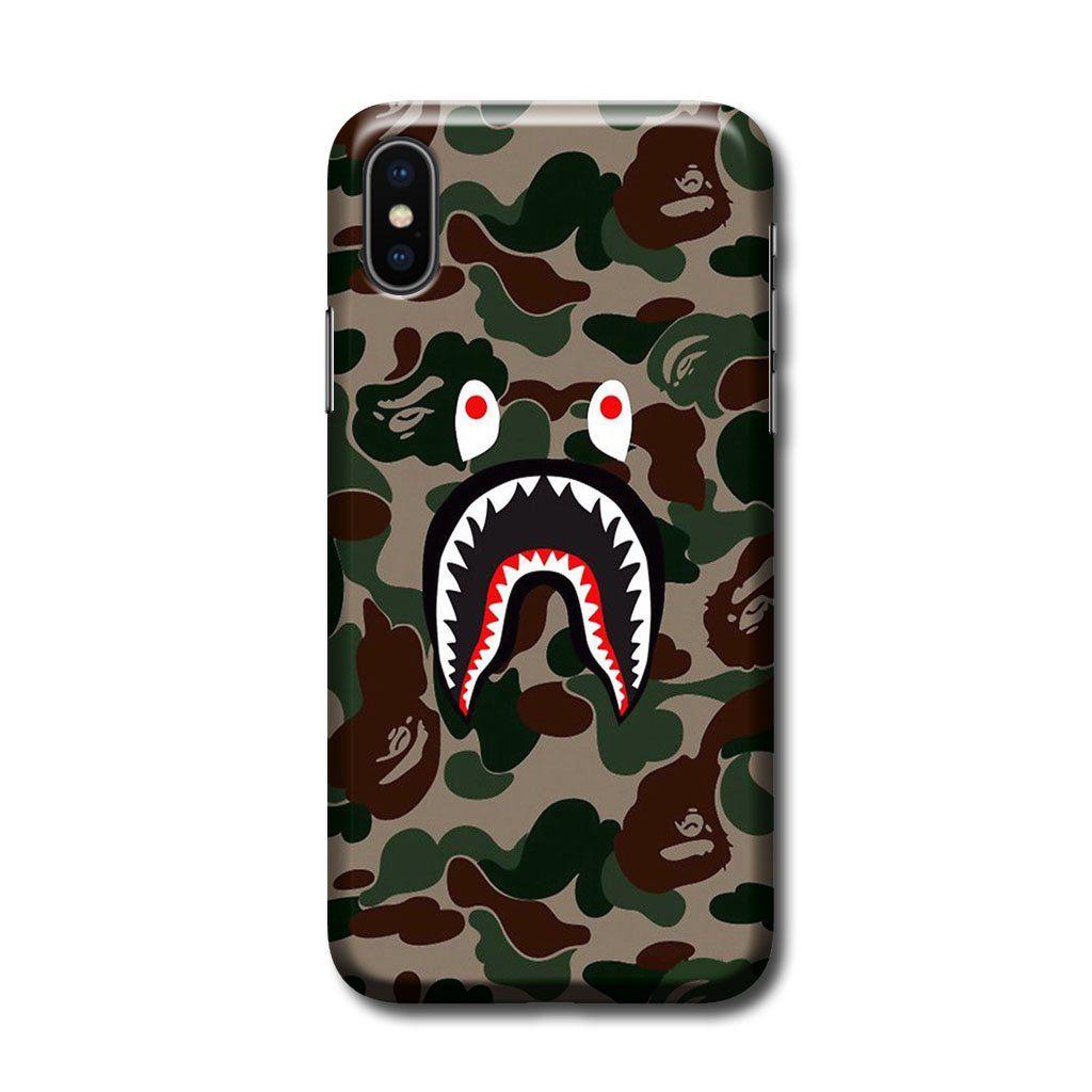 BAPE Camo Logo - Bape Camo Shark Logo iPhone Xs MAX 3D Case