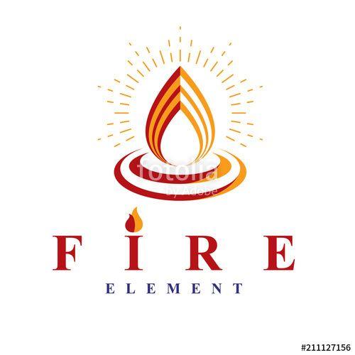 Fire Element Logo - Fire element abstract logo for use as petrol corporate emblem. Oil ...