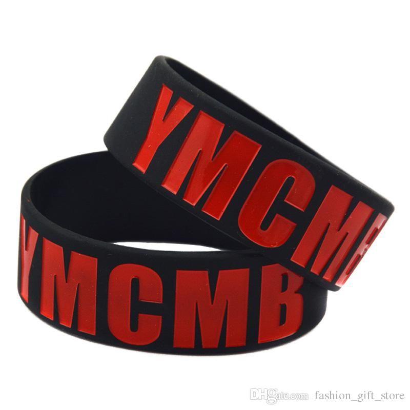 YMCMB Logo - 2019 Hot Sell 1 Inch Wide Bracelet YMCMB Logo Silicone Wristband ...