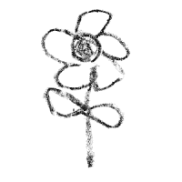 Crayon Flower Logo - Black Crayon Flower