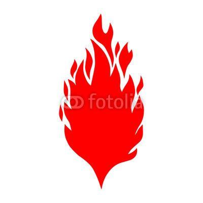 Fire Element Logo - Hand drawn illustration of fire on white background. Design element ...