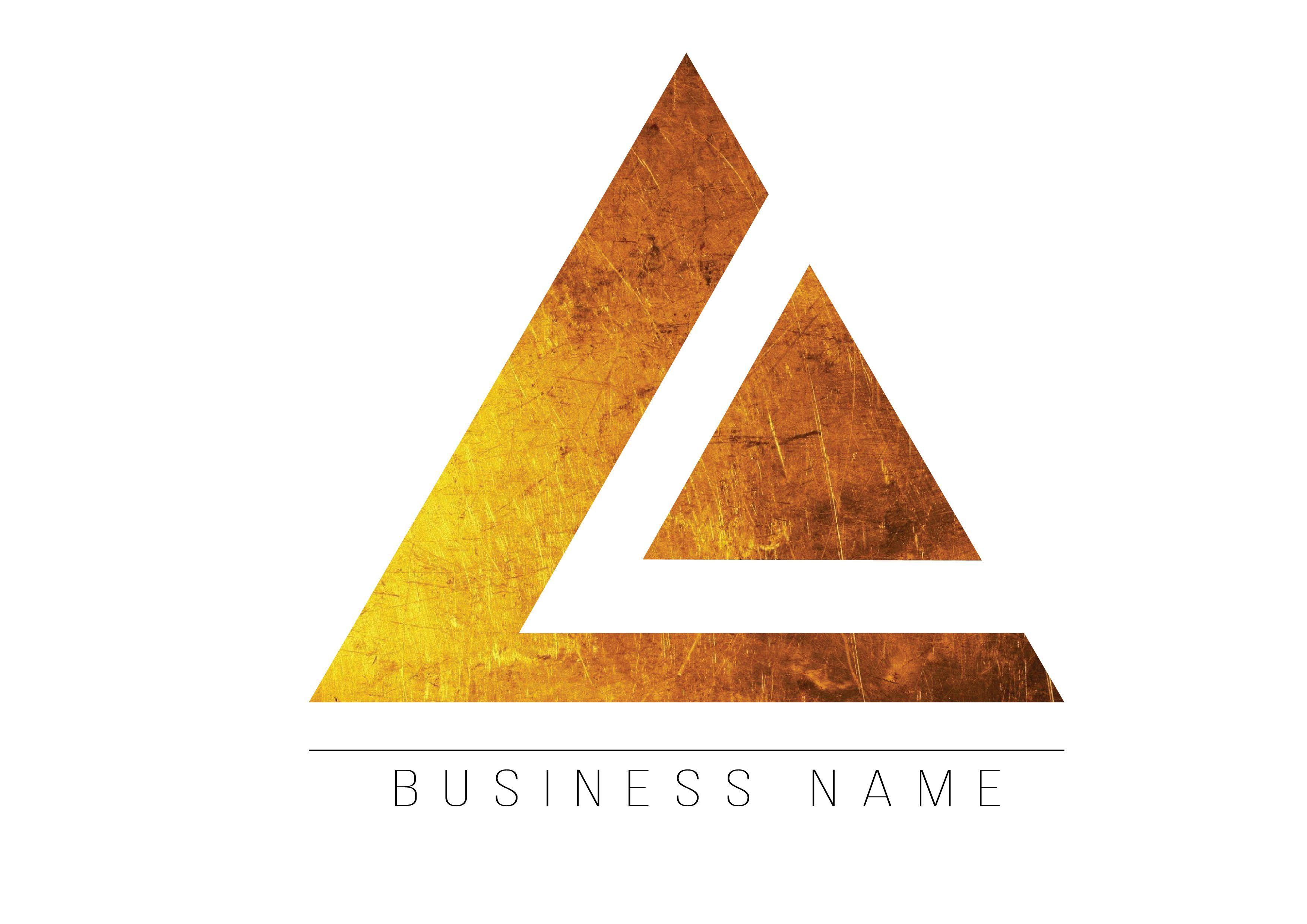 Gold Triangle Logo - Triangle logo Minimalistic logo Gold texture logo Business card Gold ...