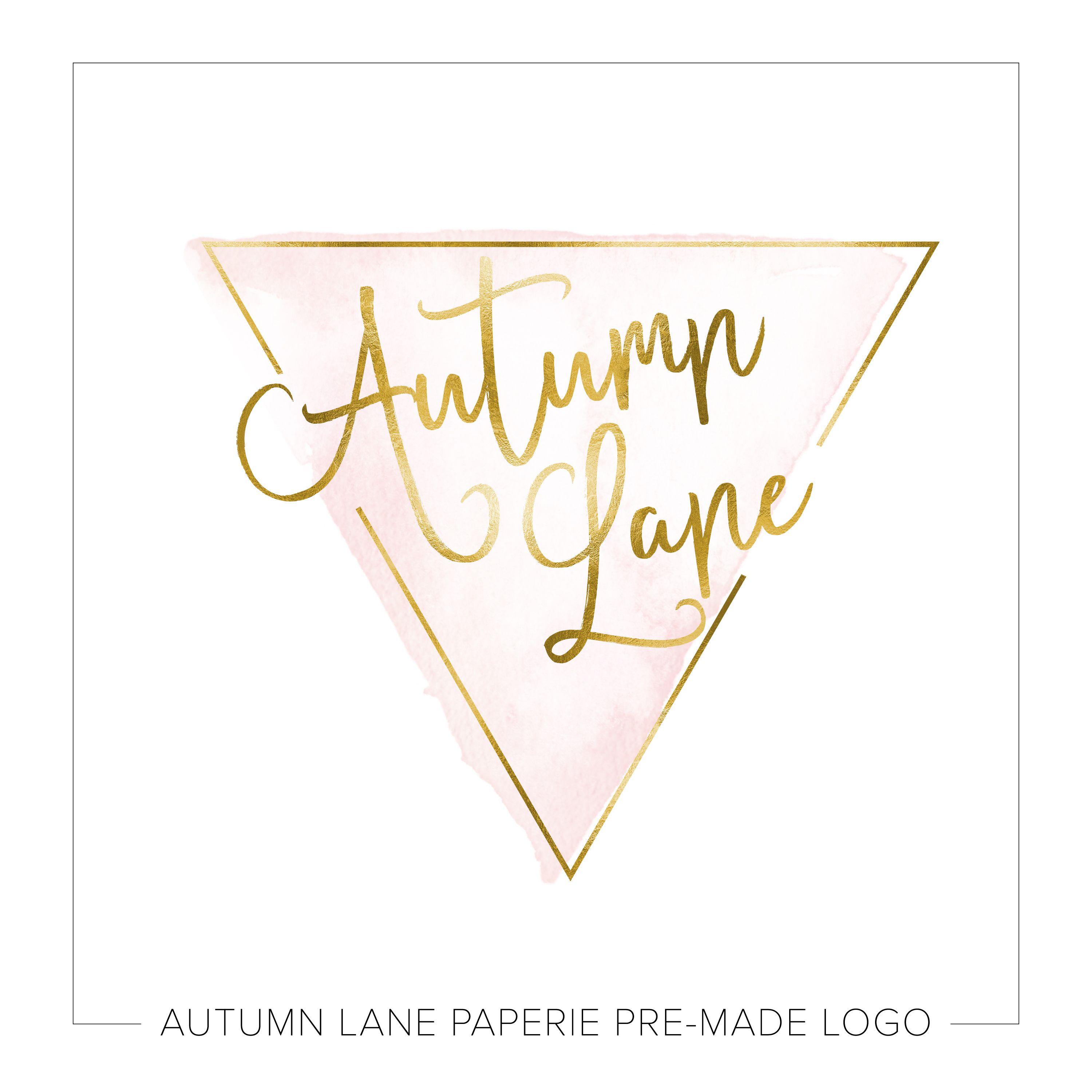 Gold Triangle Logo - Bright Gold Triangle Logo K50. Autumn Lane Paperie