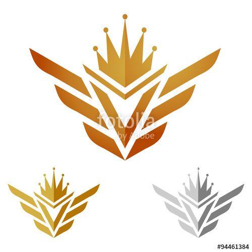 Golden V Logo - V Golden Honor Wing Logo Illustration
