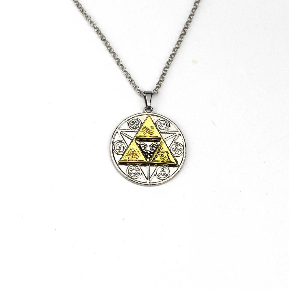 Gold Triangle Logo - Legend of Zelda jewelry necklace men metal silver gold Triangle Game ...