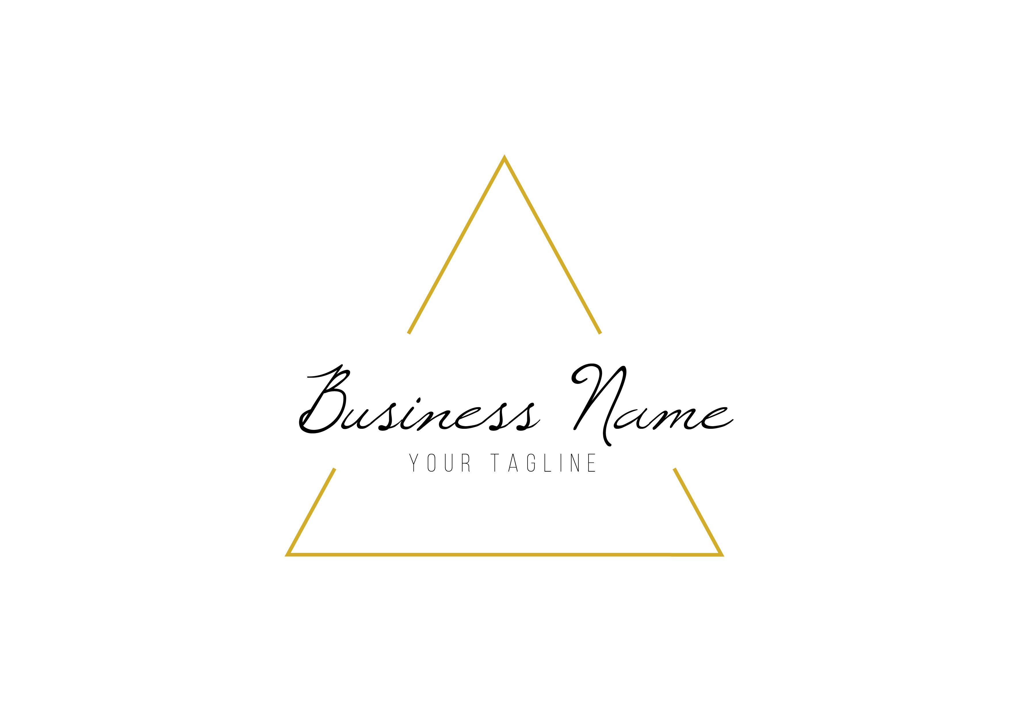 Gold Triangle Logo - Triangle logo Calligraphic font Minimalistic logo Business card Gold ...
