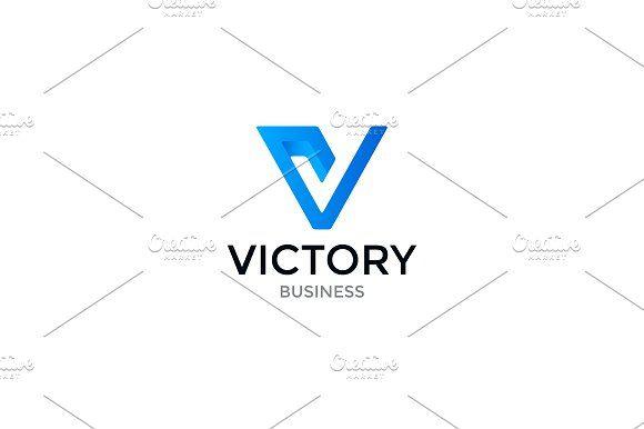 Golden V Logo - Victory Letter V Logo Logo Templates Creative Market
