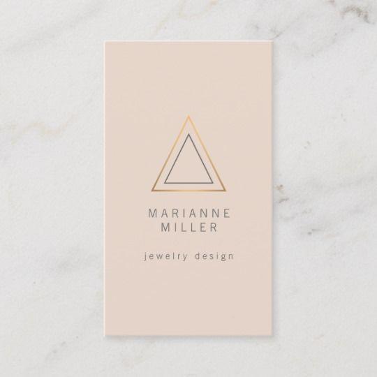 Gold Triangle Logo - Edgy Rose Gold Triangle Logo on Peach Business Card. Zazzle.co.uk
